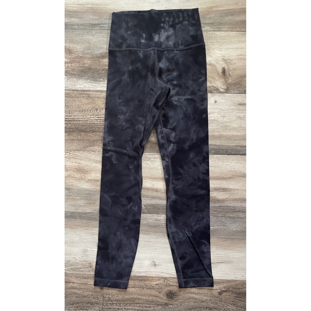 Lululemon Fast & Free 28" Inseam Leggings Black Gray Camo Women’s Size 4